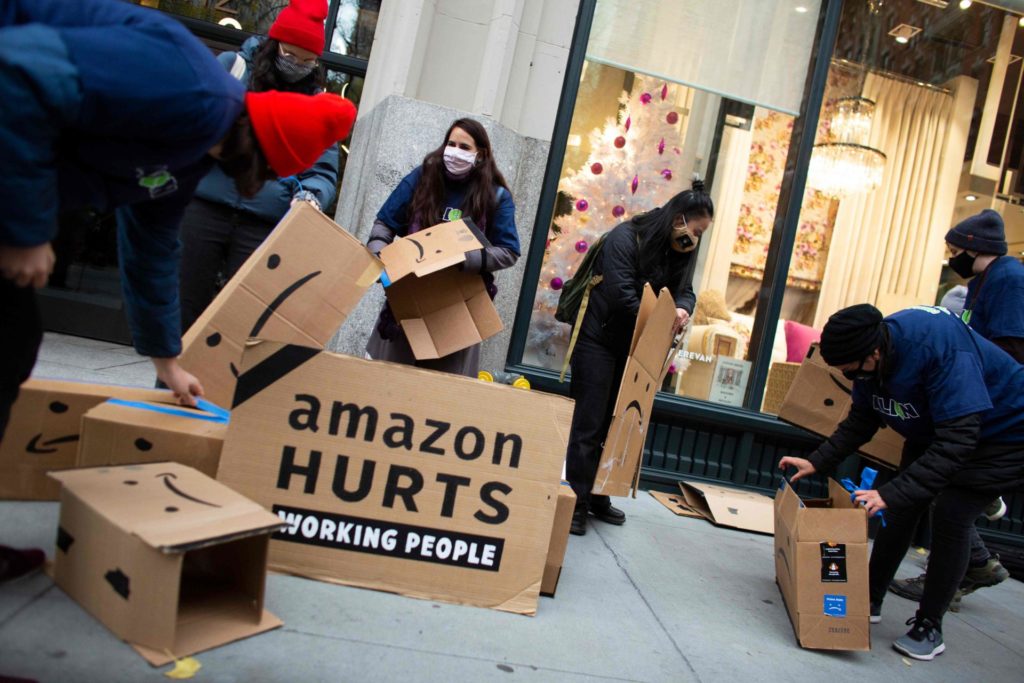 Protest von Amazon-Angestellten