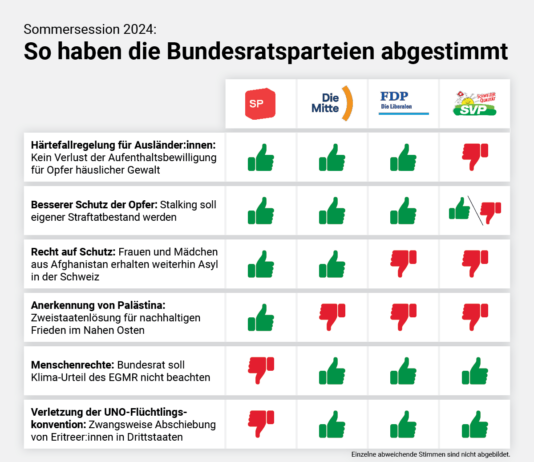 Sommersession 2024: So haben die Bundesratsparteien entschieden