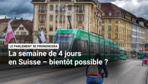 Un vélo traverse un pont tandis qu'un tram vient de l'autre côté.